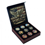 Metallist 250. aastap&auml;eva m&uuml;ndikomplekt kokkupandava hoiustajaga Patriotlik kotkas Metallm&uuml;ntide komplekt Vintage austusavaldus kingituskomplekt kollektsion&auml;&auml;rile China Mainland
