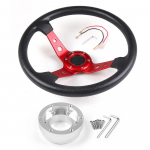 14 tolli 350 mm PU-nahast v&otilde;idus&otilde;idu rool Logitech G29 G920 G923 jaoks V&otilde;idus&otilde;idum&auml;ngu jaoks Adapterplaadiga 70 mm PCD punane