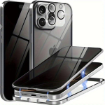 Metallist Magnetiline Privaatsusega Telefonikate iPhone'ile 17 16 15 14 13 12 11 Pro Max Plus XS 8 7 Vaatamisvastane Karastatud Klaasist Objektiivi Kaitse iPhone17