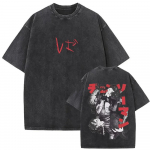 Chainsaw Man Makima & Denji/Aki Vintage Pesuga Anime T-s&auml;rk, Unisex Manga F&auml;nnide Streetwear Tee, 100% Puuvillane Vabaaja L&uuml;hikeste Varrukatega Top S mitmev&auml;rviline