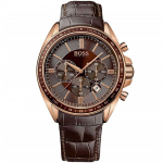 Hugo Boss 1513093 meeste k&auml;ekell Pruun rihm Pruun sihverplaat 44 mm + karp