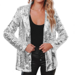 Elegantne litritega mantel Naiste litritega jakk L&auml;ikiv avatud esiosaga bleiserjakk Peo s&auml;delev pikkade varrukatega kampsunmantel taskutega 80% 3XL black