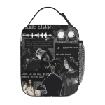 Ameerika B-Billie-Girl E-eilish Isoleeritud L&otilde;unakkott Kaasaskantav L&otilde;unas&ouml;&ouml;gikonteiner K&uuml;lmakott Tassikott L&otilde;unakarp Kooli Piknikule Bento Kott One Size gray