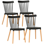 4 Skandinaavia stiilis tooli komplekt K&otilde;rge seljatugi Pol&uuml;prop&uuml;leenist iste P&ouml;&ouml;gist jalad 48 x 52,5 x 83 cm Must 48 x 52.5 x 83 cm