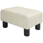 Jalatugi ottomani madal taburet linasest kangast kandev&otilde;ime 110 kg 40 x 30 x 24 cm beež 40 x 30 x 24 cm beež