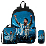 3 tk Komplekt Seljakott M-Messi Koolijalgpalli T&auml;ht L&otilde;unakotiga Spordikott Laste Seljakott Pliiatsikotid Koolikott Laste Kingitus black