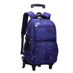 3 tk treppironija koolikott pikaealised osad ratastega seljakott Dark Blue Starry Big-wheel