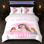 Taylor Swift Prindiga 3-osaline tekikoti komplekt 1 tekikott ja 2 padjap&uuml;&uuml;ri Pehme voodipesu kodu magamistoa jaoks 135cm*200cm