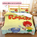 Pumuckli mustriga voodipesu tekkikomplekt Kodu kaunistus Kingitus (1 * tekikott + 2 * padjap&uuml;&uuml;ri ilma s&uuml;damikuta) 140x200cm