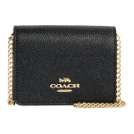 COACH Naiste Mini Nahast Rahakott Keti ja Rihmaga Crossbody Kott Must (Unisex) Ristkehakotid C0059 IMBLK Size: one size Package: 2 black