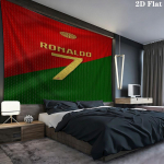 Cristiano Ronaldo seinavaip Esteetiline seinakaunistus Tr&uuml;kitud kangast tekk Dekoratiivsed vaibad magamistuppa elutuppa Kodu kaunistus 180cm x 230cm