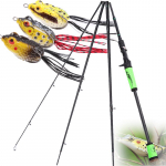 Bass Fishing Baitcasting &otilde;ngeritv s&uuml;sinikkiust &uuml;likerge 4 sektsiooniga Protable 3 tk konna landid LYQB2.1M-3pcs frogs
