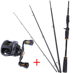 Baitcasting ridvad + rullide kombod 4 sektsiooni Baitcaster ridvaga &otilde;ngeritva rullide kombod 704-2.1m-kmr right