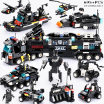 SWAT Linna Politseiauto Ehitusklotside Komplektid Laev Helikopter S&otilde;iduk DIY Klotsid Loovuse Klotsid