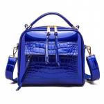 Naiste &uuml;he &otilde;laga diagonaaliga kott mood krokodillimustriga naiste k&auml;ekott heledast nahast kott sinine