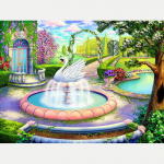 5D teemantmaal maastik Ristpistes Teemantmosaiik Aed Luik Teemanttikandid Rhinestones 20X30CM