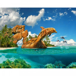 Teemantmaal  Kividelfiin  Teemantkivist tikand Ristpistes Kodukaunistamise kingitus 20X30CM