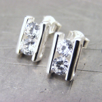 Les Tr&eacute;sors De Lily [G1935] - Boucles Argent 'C&acirc;lin' Blanc valge