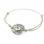 Les Tr&eacute;sors De Lily [H9825] - Bracelet Cr&eacute;ateur 'Queen' argent&eacute; vert clair roheline