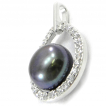 Les Tr&eacute;sors De Lily [I3903] - Pendentif Argent 'Sissi' Gris argent&eacute; (rhodi&eacute;) - 20x15 mm hall
