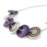 NOA [J2217] - Collier Cr&eacute;ateur 'Amandine' violet vert lilla