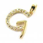 Les Tr&eacute;sors De Lily [M8784] - kullatud ripats  Letter G  valge kuld - 21x10 mm kuld