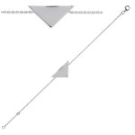 Les Tr&eacute;sors De Lily [P4370] - h&otilde;bedane k&auml;ev&otilde;ru  Triangle  h&otilde;bedane (roodiumiga kaetud) - 18 cm 25x12 mm h&otilde;be