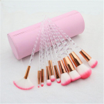 10 tk Profession meigipintsli komplekt Crystal Spiral Handle meigipintsliga meigit&ouml;&ouml;riist valge