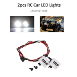 2tk RC-auto LED-valgustite komplekt koos lambivarjuga valged tuled 5,5-11V RC-kaunistus Tavalised LED-id RC Square