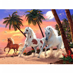 Teemantmaal  Rannal jooksev hobune  Teemanttikandid Ristpistes hobune pilt Rhinestone Mosaiic Dekoratsioon Avaleht Full Round 20X30CM