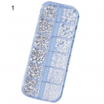 12 Grids/Box manik&uuml;&uuml;r Rhinestone l&auml;ikiv Beautify Nails Faux Pearl Style karbiga k&uuml;&uuml;nte Art Rhinestone 3D lame selja ornament manik&uuml;&uuml;riks 1