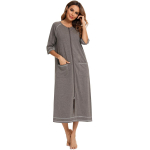 Bright Deer Naiste T&otilde;mblukuga Rasedatemantel 3/4 Varrukatega Pikad Haigla S&uuml;nnitus- ja s&uuml;nnituskleit Imetamise &ouml;&ouml;s&auml;rgid Maja Hommikumantel Lamamistool Magamisriided L hall