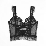 TERMEZY tikandiga pitsrinnahoidja naiste top, armas naiste pulm valge bralette vest Seksikas korsett intiimne XL must