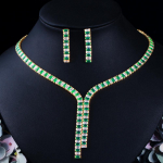 CMM Luxury Cubic Zirconia kullav&auml;rvi rippuvad k&otilde;rvar&otilde;ngad kaelakee komplekt valge