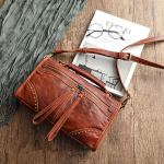 Johnature k&auml;sitsi valmistatud luksuslik k&auml;ekott Ehtsast nahast naiste kott vaba aja naturaalsest pehmest veisenahast suure mahutavusega &otilde;lakott must