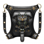 Johnature Steampunk Multifunktsionaalne naiste kott Moto & Biker Outdoor v&ouml;&ouml;kotid Mitmek&uuml;lgsed moodsad needi&otilde;lakotid must