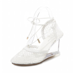 1098 seeria 144 cm konts 4 cm platvorm Uus seksikas kristall l&auml;bipaistev k&otilde;rge kontsaga klaassandaalid &otilde;&otilde;nsad n&ouml;&ouml;rkingad LFD 34 valge