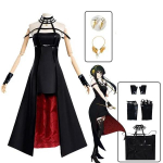 Anime Spy X Perekond Yor Forger Cosplay Kost&uuml;&uuml;m Parukas Kleit&uuml;likond Must Punane Seelikukomplekt Yor Briar K&otilde;rvar&otilde;ngas Pikad juuksed Naiste Riidepidu L must