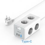 TESSAN Power Strip Euroopa mitme pistikuga kuubikupistikupesa l&uuml;litiga 6 pistikupesa 3 USB laadimisporti 2M pikenduskaabel kodu jaoks 1 Outlets & 2 USB Ports hall v&auml;rv