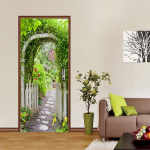 3D Isekleepuvad Taimed Teed Uksekleebised Elutuba Magamistuba Tee ise Dekoratiivne Kodu Veekindlad Seinakleebised 77x200cm 77X200cm