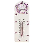 Les Tr&eacute;sors De Lily [A2460] - Thermom&egrave;tre m&eacute;tal vintage 'Couleurs Lavande' violet ivoire - 29x10 cm lilla