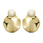 Les Tr&eacute;sors De Lily [R5774] - kullatud k&otilde;rvar&otilde;ngad  Cl&eacute;opatra  valgest kullast - 19x15 mm valge