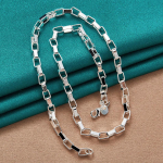 925 Sterling Silver Square 18-tolline kaelakee Naistele Moeehted 45cm