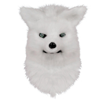 Cos Mask Movable Mouth Fox Head Mask Kunstkarusnahk Halloweeni kost&uuml;&uuml;midele Peomaskid valge