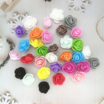 10/50/100 tk 3 cm vahtroos karule kunstlilled isetehtud kingikarp Pulmadekoratiivne j&otilde;ulude kodukaunistus 20 v&auml;rvi 10Pcs