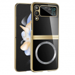 Ebesfous juhtmevaba laadimise magnet&uuml;mbris Samsung Z Flip 4 3 &uuml;mbrisele, elektriplaadist l&auml;bipaistev kate Samsung Z Flip3 Flip4 jaoks For Galaxy Z Flip 3 kuld