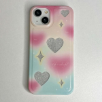 Glitter Colorful Love Gradient Heart Imd pehme silikoonist kaitsega telefoni&uuml;mbris iPhone 11 12 Promax 13 14 Pro Max tagakaas For iphone 14promax