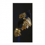 Must ja kuldne Aafrika naise k&auml;te l&otilde;uend plakat Moodne seinakunst Pilt H&otilde;bedane ehte&otilde;limaal elutoa kaunistamiseks 20x40cm