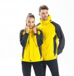 Naiste veekindel jope Naiste tuulejope kapuutsiga vihmametsamantel Suusatamine &otilde;ues matkamise t&ouml;&ouml;jope meestele M kollane
