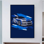 GTR teismeliste klassikaline lahe auto k&otilde;rglahutusega kvaliteetauto seinakunstitr&uuml;kk Pilt Foto Kodu Elu Teismelistetoa kujundus 21*30cm